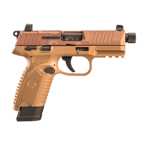 FN 502 Tactical Flat Dark Earth .22 LR 4.6 Barrel 10-Rounds with Front and Rear Cocking Serrations