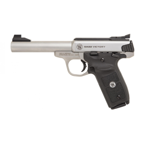 Smith & Wesson 11536 SW22 Victory Target *MA Compliant 22 LR 5.50 10+1 Stainless Steel Black Polymer Grip