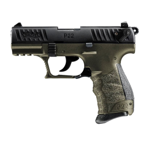 Walther Arms 5120715 P22 Q Military 22 LR 3.42 10+1 OD Green Black Interchangeable Backstrap Grip Pistol