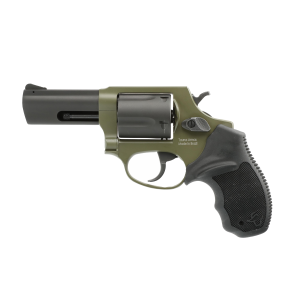 Taurus 2-60531F 605 Defender Small 357 Mag 38 Special +P 5 Shot 3 Matte Black Stainless Steel Barrel & Cylinder, Sniper Green Cerakote Stainless Steel Frame, Hogue Finger Grooved Grip, Hammer Safety, Exposed Hammer
