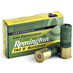 Remington Law Enforcement Tac 8 Buckshot 12 Gauge Ammo 2 3/4'' 00 Buckshot 8 Pellets - Box of 75 - LAW ENFORCEMENT ONLY - Remington