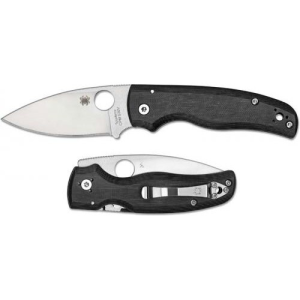 Spyderco Shaman Folding Knife Drop Point Black Plain Edge - Smooth Opening, Robust Lock, Ideal for EDC and Tactical Use - C229GP