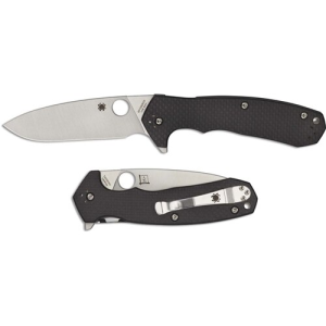 Spyderco Amalgam Carbon Fiber Folding Knife - 3.8 Plain Drop Point Blade