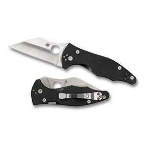Spyderco Yojimbo 2 Folding Knife, Wharncliffe, Black - Sleek Handle, Secure Locking Mechanism, Ideal for Tactical and EDC Use - C85GP2