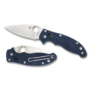 Spyderco Manix 2 Lightweight Folding Knife Drop Point Blue - Durable, Lightweight and Reliable Handle - C101PDBL2