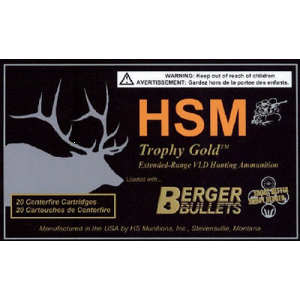 HSM Ammunition Trophy Gold 140 gr Match Hunting Very Low Drag .6.5-284 Norma Ammo, 20/box - BER-65X284140VLD