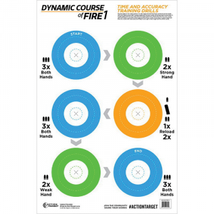 Action Target 23" x 35" Circular Dynamic Course of Fire-1 Target, 100/box - GS-DCFIRE1-100INC