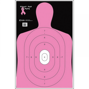 Action Target Law Enforcement 23" x 35" Silhouette B-27E Breast Cancer Target, Pink, 100/box - B-27E-NPT100