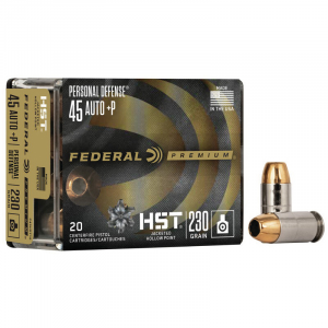 Federal Personal Defense 230 gr HSTJHP .45 Auto +P Ammo, 20/pack - P45HST1S