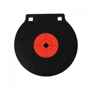Birchwood Casey World of Targets 8" x 0.375" Crosshair Bullseye Double Hole Gong, Orange/Black - 47604