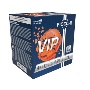 Fiocchi Premium Target 28 Gauge 2-3/4" 8 Shot 3/4 oz Shotshell, 25/Box - 28VIP8