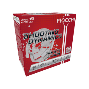 Fiocchi Shooting Dynamics Target 12 Gauge 2.75" 1 oz 8 Shot Shotshell Ammo, 25rds - 12SD1L8