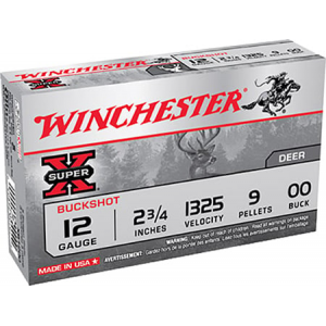Winchester 12ga 2.75" 9 Pellet 00 Buck Shotshell Ammunition 5rds - XB1200