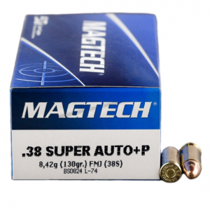 Magtech 38 Super Automatic **NOT FOR REVOLVERS ** 130gr FMJ Ammunition 50rds - 38S