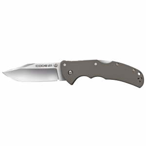Cold Steel Code 4, Folding Knife, Clip Point, S35VN Steel, Plain Edge, 3.5" Blade