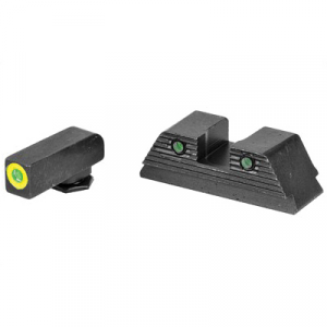 AmeriGlo Trooper Glock 20/21/29/30/31/32/36/40/41 Night Sight Set, Green Front Green Tritium Serrated Rear - GL-820