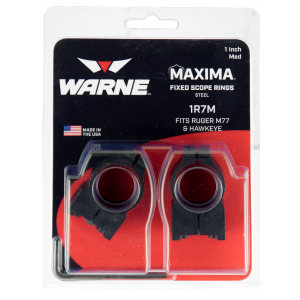 Warne Scope Mounts Maxima Tikka T3 1" High Steel 2-Piece Fixed Scope Ring, Matte Black - 2TM