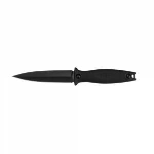 Kershaw Secret Agent Spear Point Fixed Blade Knife, 4.4", Black - 4007