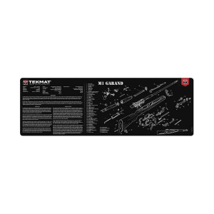 TekMat Rubber Cleaning Mat 12" x 0.13" Size in Black/White for Gun Maintenance - TEKR36M1GARANDBK