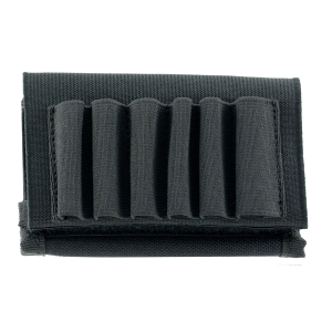 Uncle Mike's 6 Round Buttstock Rifle Shell Holder With Flap, Black Nylon - 88482