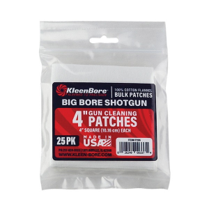 Kleenbore Super Shooter Cotton Flannel Cleaning Patches 4" - Firearm Maintenance Accessories - P206