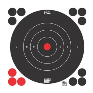Pro-Shot Splatter Shot 8" White Bull's-Eye Target - Peel and Stick - 6 Pack - 8B-WHTE-6PK