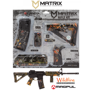 Matrix Diversified Industry Mil-Spec Magpul MOE Furniture Kit, Wildfire Camo - MAGMIL42WF