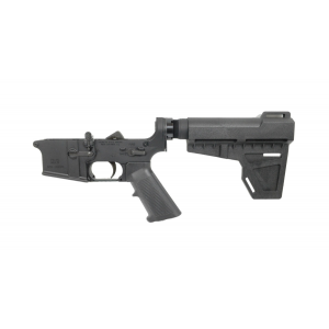 PSA AR-15 Complete "Stealth" Classic Shockwave Pistol Lower - No Magazine, Black
