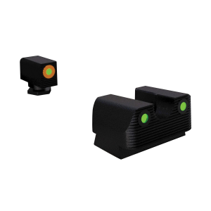 Rival Arms Tritium Standard Height Night Sight for Glock 17, 19 Pistols, Green with Outline Front, Rear -