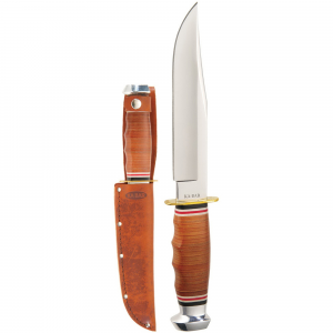 KA-BAR Bowie Clip Point Fixed Blade Knife, 6.938", Brown - 1236
