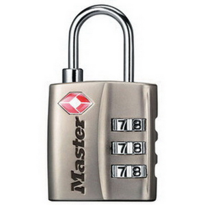 Master Lock Combination TSA-Accepted Luggage Lock, Nickel, 4/pack - 4680DNKL