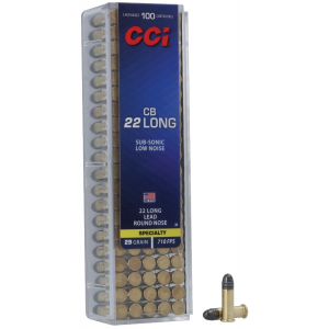 CCI .22 Long Rifle CB 29 Grain Lead Round Nose Mini-Cap Ammunition 100rds - 0038