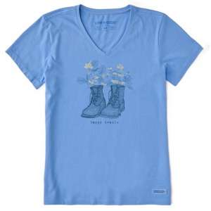 Women's Happy Trails Engraved Boots Short Sleeve Crusher-Lite Vee