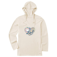 Women's Hummingbird Heart Long Sleeve Crusher-LITE Hooded Tee