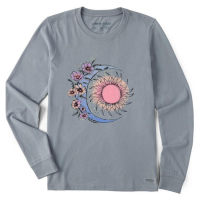 Women's Moon Flower Long Sleeve Crusher Tee