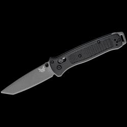 Benchmade 537 Bailout AXIS Folding Knife 3.38" CPM-3V Gray Cerakote Plain Tanto Blade&comma; Black Grivory Handles