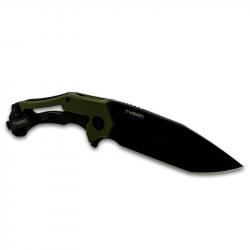 Willumsen Tyran Knife - Night Olive w/ G10 & stainless steel handles&comma; 440c Steel Blade