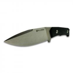 Willumsen Despot Large Knife - Stone Black w/ G10 Handles&comma; Aus-8 Steel Blade&comma; Sheath Included