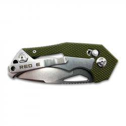 Willumsen Red E - Stone Olive w/ G10 handles&comma; Axis Lock&comma; D2 Steel