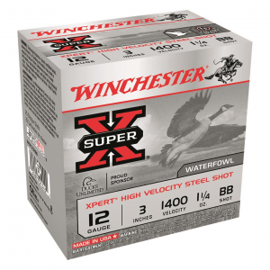 chester Super-X Xpert High-Velocity Steel 12 Gauge 3 Inch Shot Shells 1 1/4 Oz. 250 Rounds Ammo