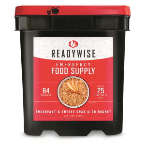 ReadyWise Emergency Food Supply Grab  &  Go Breakfast  &  Entree Meal Bucket 84 Servings