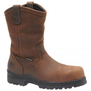Carolina Men's 8 inch Waterproof Composite Toe Wellington Work Boots Dark Brown