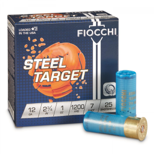 Fiocchi Target 12SLR7 12 Gauge Ammo 2 3/4 inch 1 oz. Steel Shot 250 Rounds