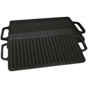King Kooker 14x28 inch Cast Iron Two - Sided Griddle