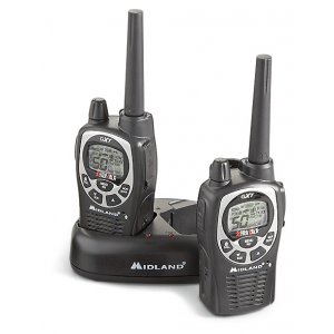 Midland Multi-channel 36-mile 2-Way GMRS Radios with NOAA Weather Alerts Black Set of 2
