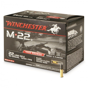 chester M22 .22LR Copper-Plated Round Nose 40 Grain 1000 Rounds Ammo