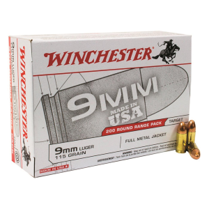 Winchester White Box 9mm FMJ 115 Grain 200 Rounds chester White Box 9mm FMJ 115 Grain 200 Rounds Ammo