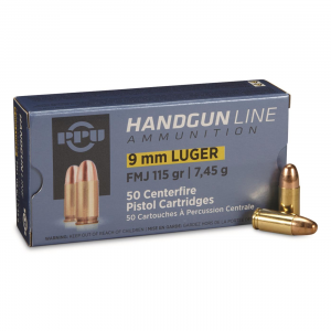 PPU Handgun Line 9mm FMJ 115 Grain 200 Rounds