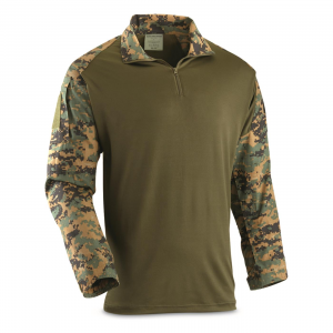 Mil-Tec Men's Warrior Tactical Shirt with Elbow Pads Digital Woodland