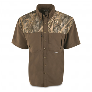 Drake Waterfowl Men's Vented Wingshooter's Shirt Short Sleeve Two-tone Camo